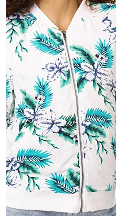 Shop Cupcakes And Cashmere Anjelica Palm Print Bomber Jacket In White