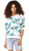 CUPCAKES AND CASHMERE ANJELICA PALM PRINT BOMBER JACKET