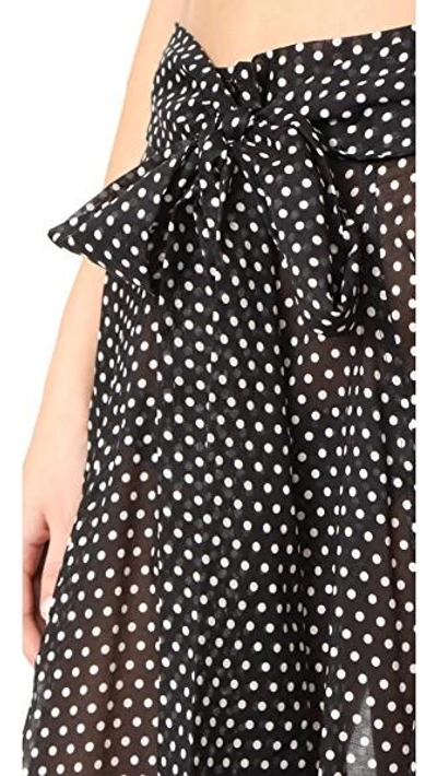 Shop Lisa Marie Fernandez Beach Skirt In Black/white Polka Dots