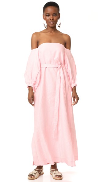 pale pink linen dress