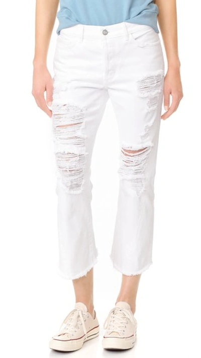 Siwy Jenna Louise Twisted Seam Crop Flare Jeans In White Sky