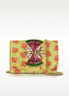 GEDEBE CLICKY SNAKE LEATHER WATERMELON CLUTCH