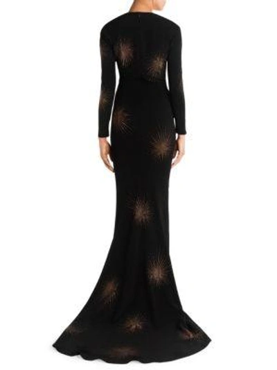 Shop Stella Mccartney Embellished Deep V-neck Gown In Black
