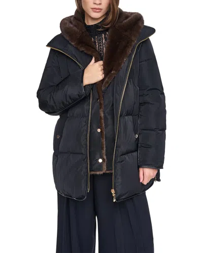 Halston Down Jacket In Blue