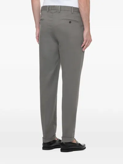 Devore Pleated Turn-up Trousers In Grey