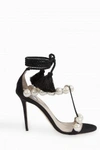 PAULA CADEMARTORI Pearl-Embellished Tassel Strap Sandals
