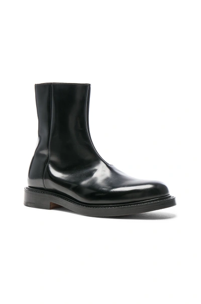 Vetements X Church's Logo Leather Ankle Boots In Black