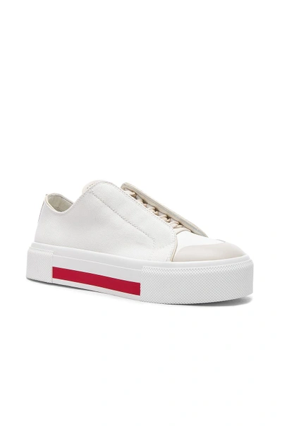 Shop Alexander Mcqueen Canvas Platform Slide Sneakers In White