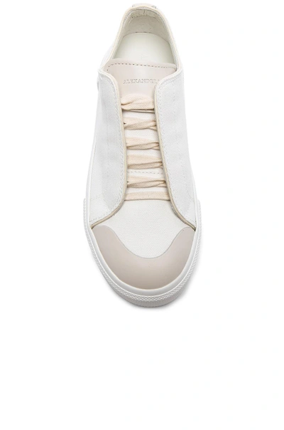 Shop Alexander Mcqueen Canvas Platform Slide Sneakers In White