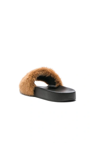 Shop Givenchy Mink Fur Slides In Neutrals