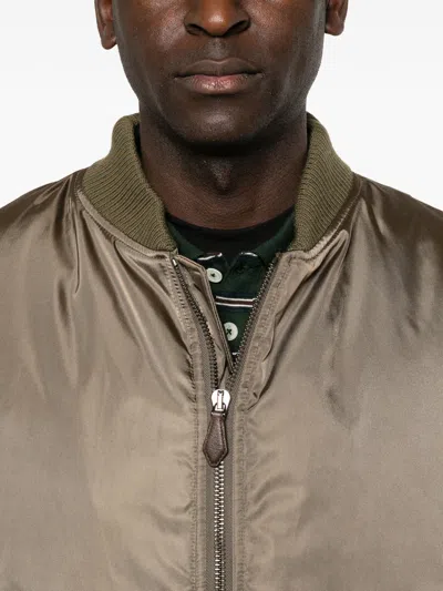 Prada Recycled Nylon Bomber Jacket In Neutral