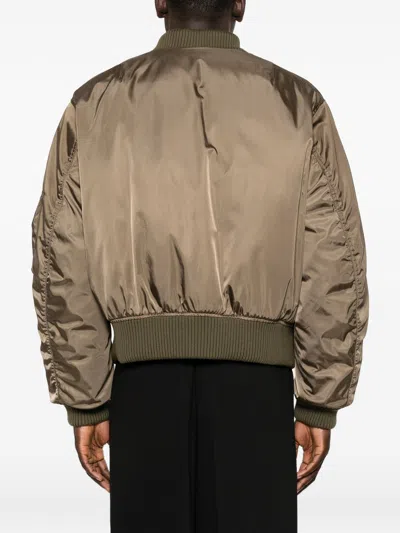 Prada Recycled Nylon Bomber Jacket In Neutral
