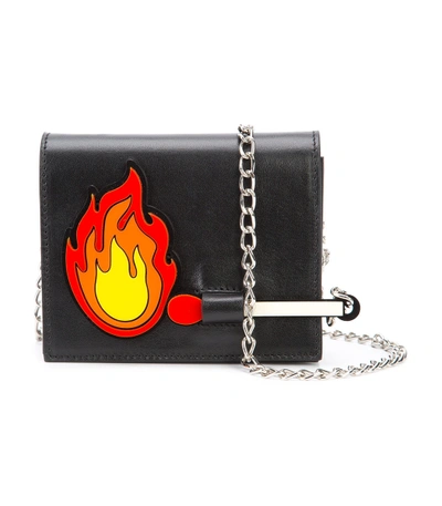 Shop Yazbukey Black Fire Patch Chain Bag