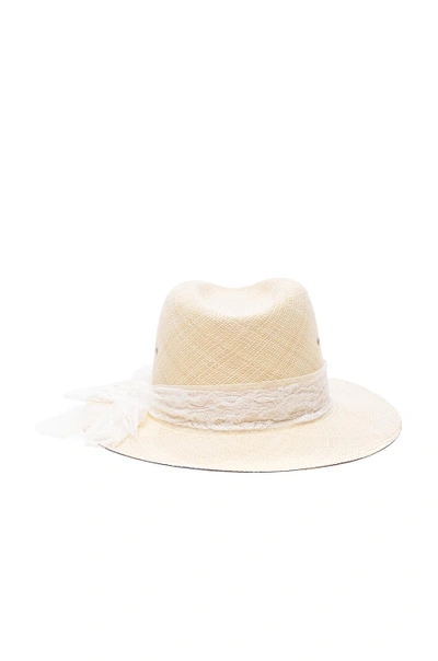 Shop Maison Michel Henrietta Hat In Neutrals