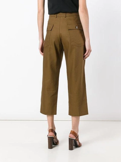 Shop Chloé Cropped Trousers - Brown