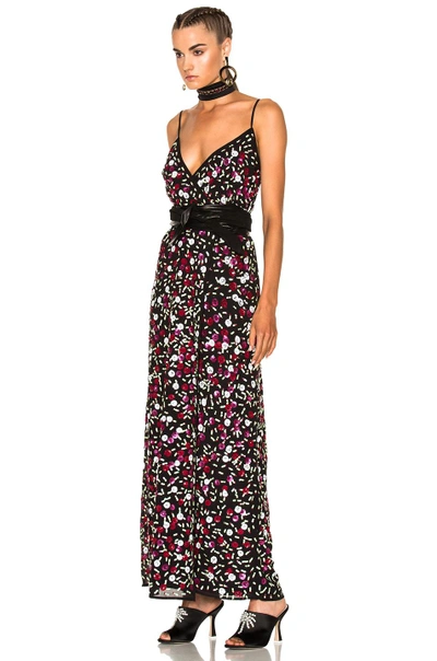 Shop Lpa Dress 138 In Black, Green, Pink, Red. In Floral Sequin