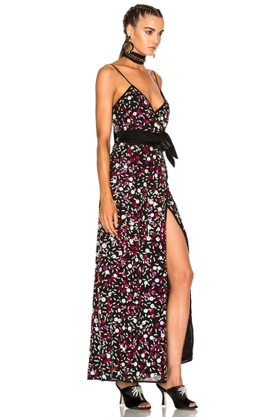 Shop Lpa Dress 138 In Black, Green, Pink, Red. In Floral Sequin