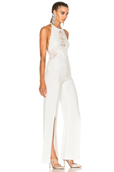 Shop Jonathan Simkhai Multimedia Corded Jumpsuit In White