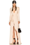 ALESSANDRA RICH Jersey Asymmetrical Gown,FAB1082 NU