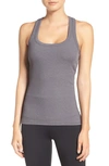 Alo Yoga Support Ribbed Racerback Tank In Stormy Heather