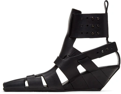 Shop Rick Owens Black Lazarus Gladiator Sandals