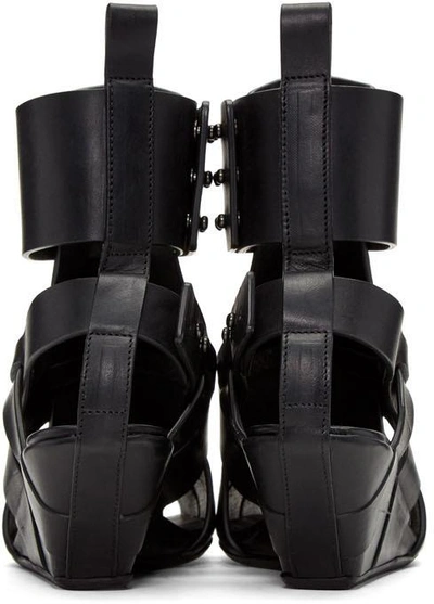 Shop Rick Owens Black Lazarus Gladiator Sandals