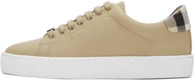 Shop Burberry Taupe Westford Check Sneakers
