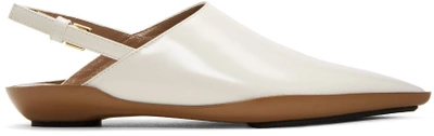 Shop Marni Off-white Sabot Loafers