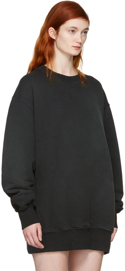 Shop Yeezy Black Boxy Crewneck Sweatshirt
