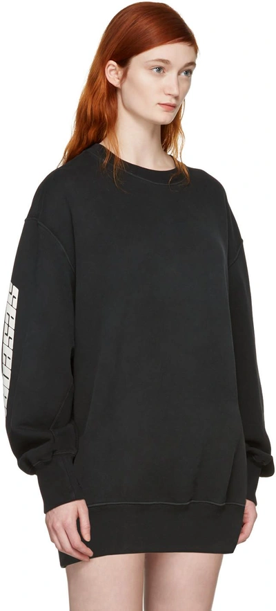 Shop Yeezy Black 'calabasas' Boxy Crewneck Sweatshirt