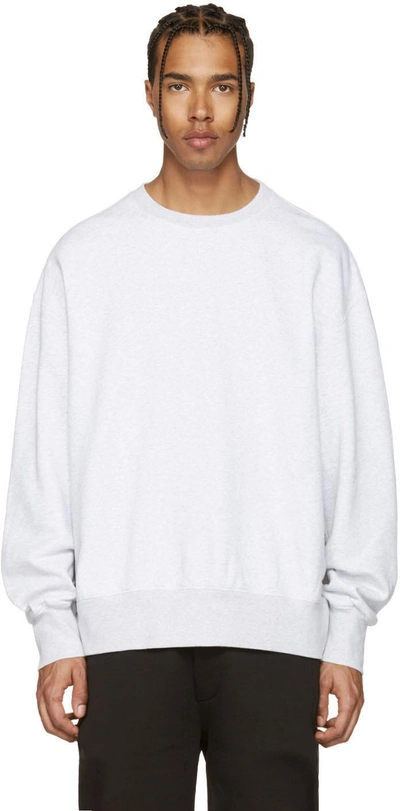 Shop Yeezy Grey Boxy Crewneck Sweatshirt