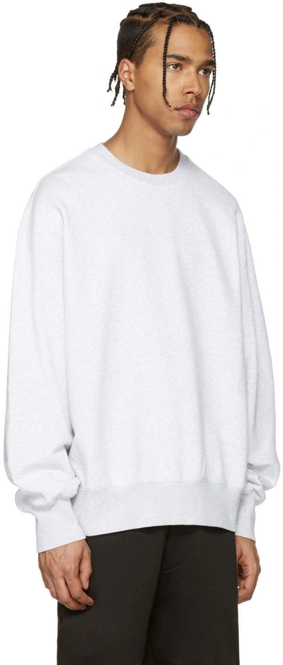 Shop Yeezy Grey Boxy Crewneck Sweatshirt