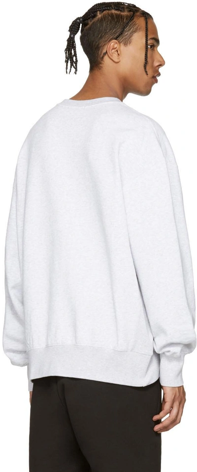 Shop Yeezy Grey Boxy Crewneck Sweatshirt