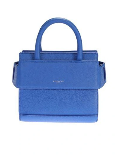 Shop Givenchy Bright Blue Leather Horizon Nano Bag