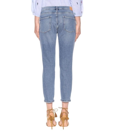 Shop M.i.h. Jeans Tomboy Mid-rise Cropped Jeans In Blue