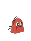 Les Petits Joueurs Mick Eyes Micro Spiked Leather Backpack In Red