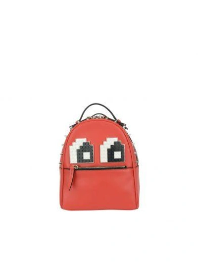 Shop Les Petits Joueurs Micro Mick Eyes Backpack In Red