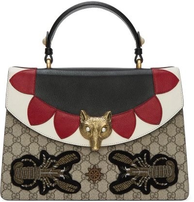 Shop Gucci Multicolor Medium Gg Supreme Broche Bag
