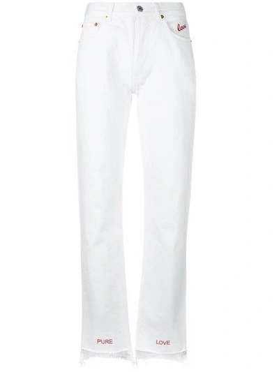 Shop Forte Couture Forte Dei Marmi Couture Embroidered Lovers Jeans - White