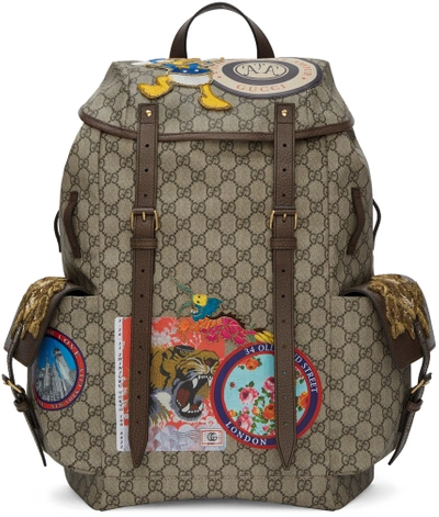 Gucci GG Supreme Beige Canvas Backpack