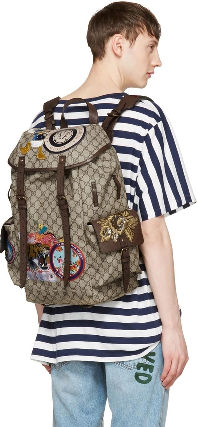 Gucci Pre-Owned GG Supreme logo-patch backpack - ShopStyle