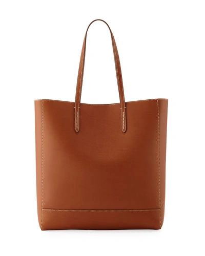 Ralph Lauren Modern Leather Tote Bag, Brown In Gold