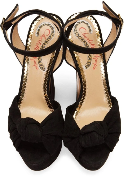Shop Charlotte Olympia Black Platform Vreeland Sandals