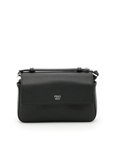 Shop Fendi Double Micro Baguette In Nero+palladio|nero