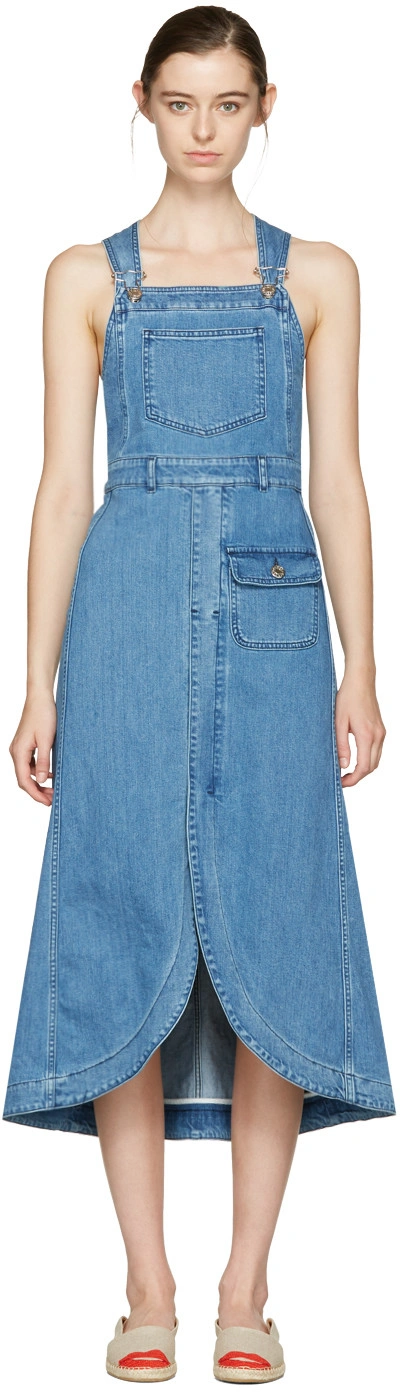 white christmas dresses Chloe Denim Mini Dress Blue – VRG GRL