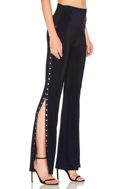 Shop Norma Kamali Side Snap Boot Pant In Navy