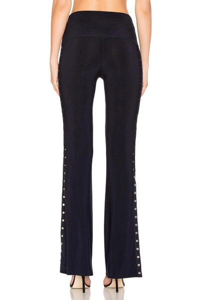 Shop Norma Kamali Side Snap Boot Pant In Navy
