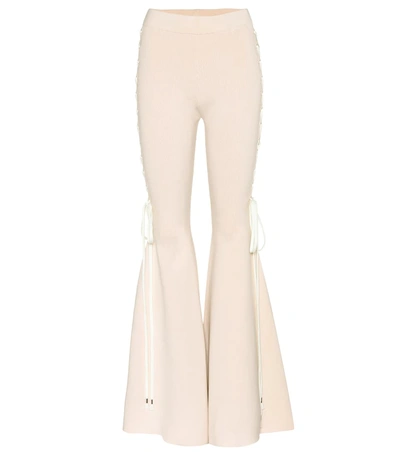 Shop Fenty X Puma Cotton-blend Flared Trousers In Beige