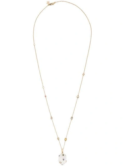 Shop Bibi Van Der Velden Mammoth Egg Diamond Sapphire Necklace In Metallic