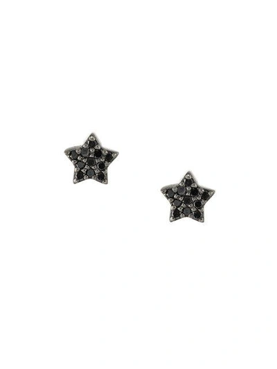 Shop Astley Clarke Tiny Star Studs In Black